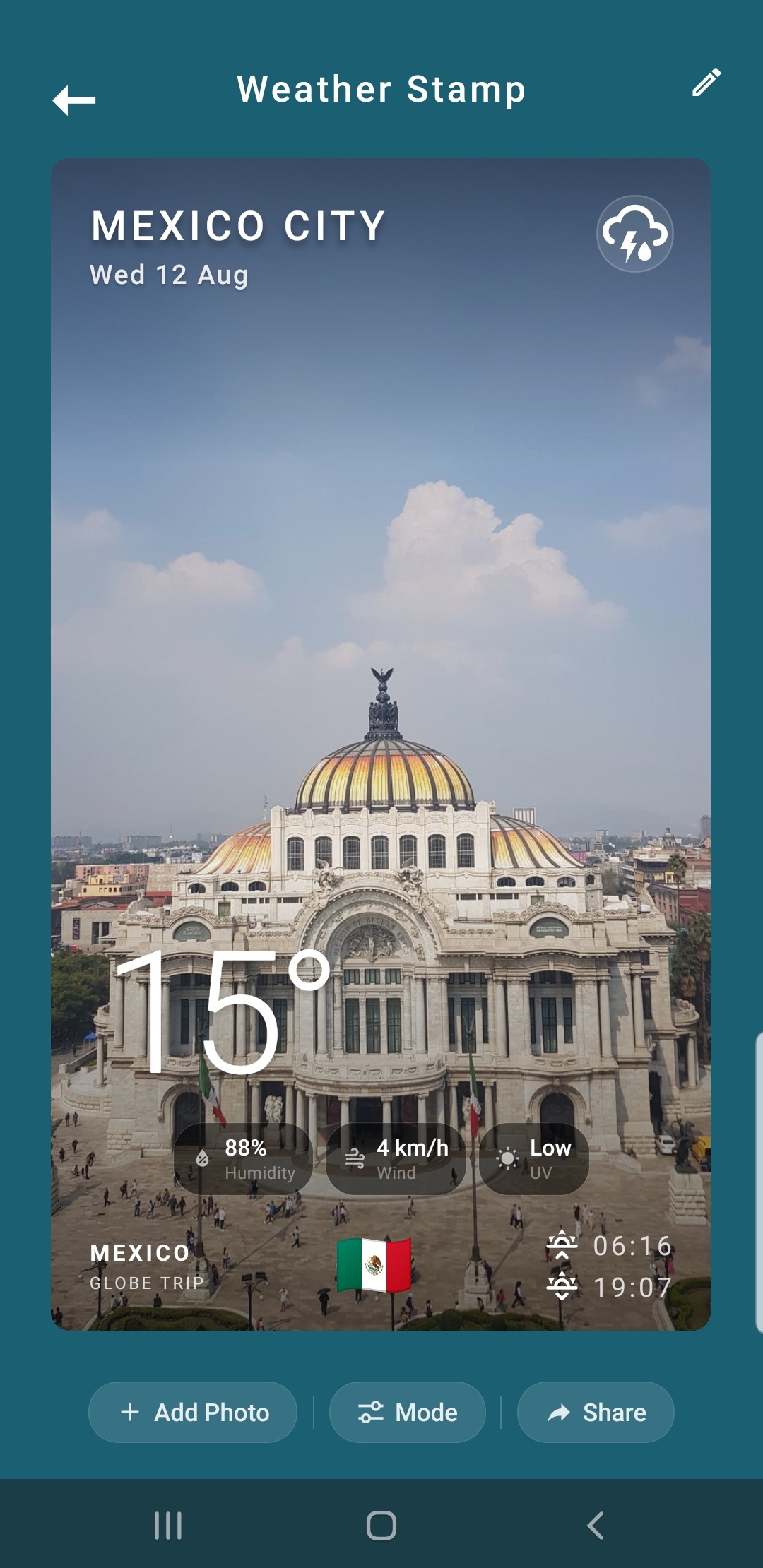 Globe Trip – Weather stamp
